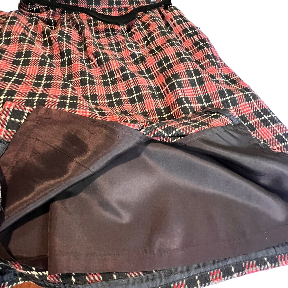 VTG Haberdashery Plaid Womens Suit Red 12P Wool Blend Academia Tartan Plaid - Picture 11 of 12